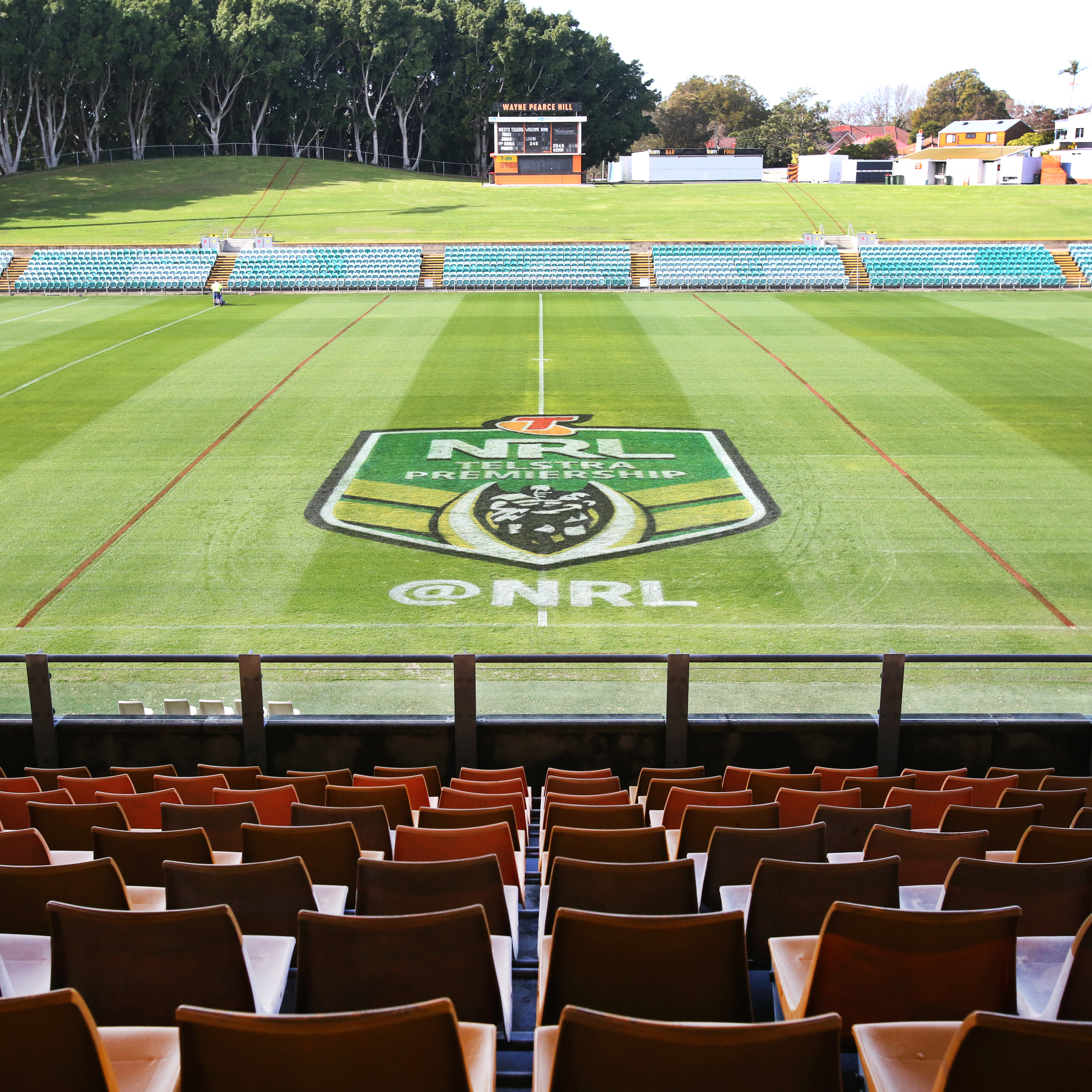 Leichhardt Oval NRL sign on pitch